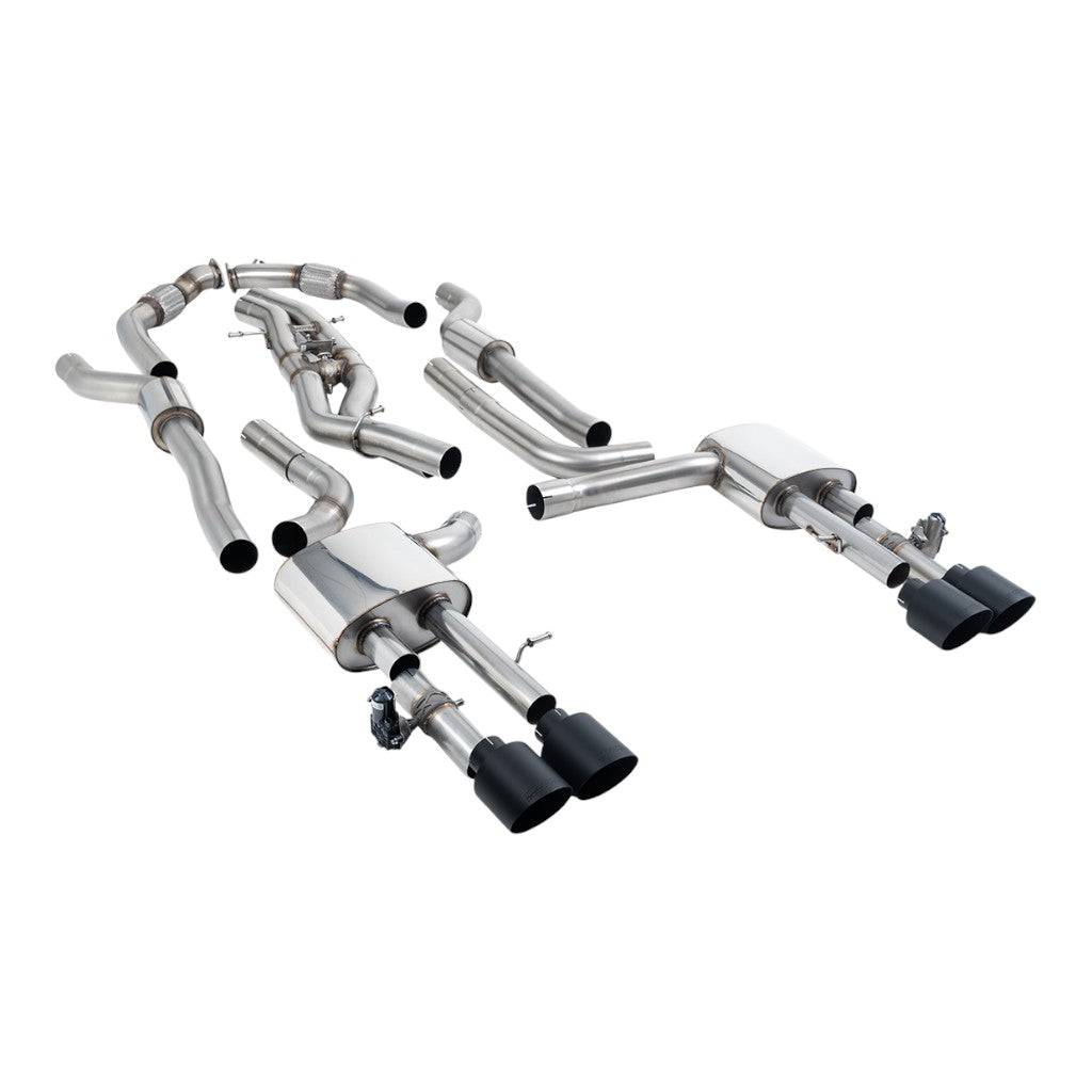 MILLTEK SSXAU1061 Вихлопна система Cat-Back, 3.15" (насадки GT-115, чорний Cerakote) для AUDI S8 (D5) Non-OPF/GPF 2020- Photo-0