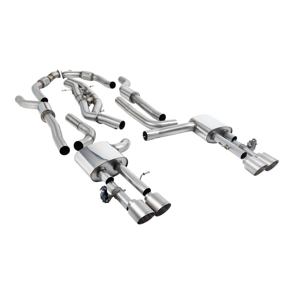 MILLTEK SSXAU1062 Вихлопна система Cat-Back, 3.15" (насадки GT-115, матовий титан) для AUDI S8 (D5) Non-OPF/GPF 2020- Photo-0