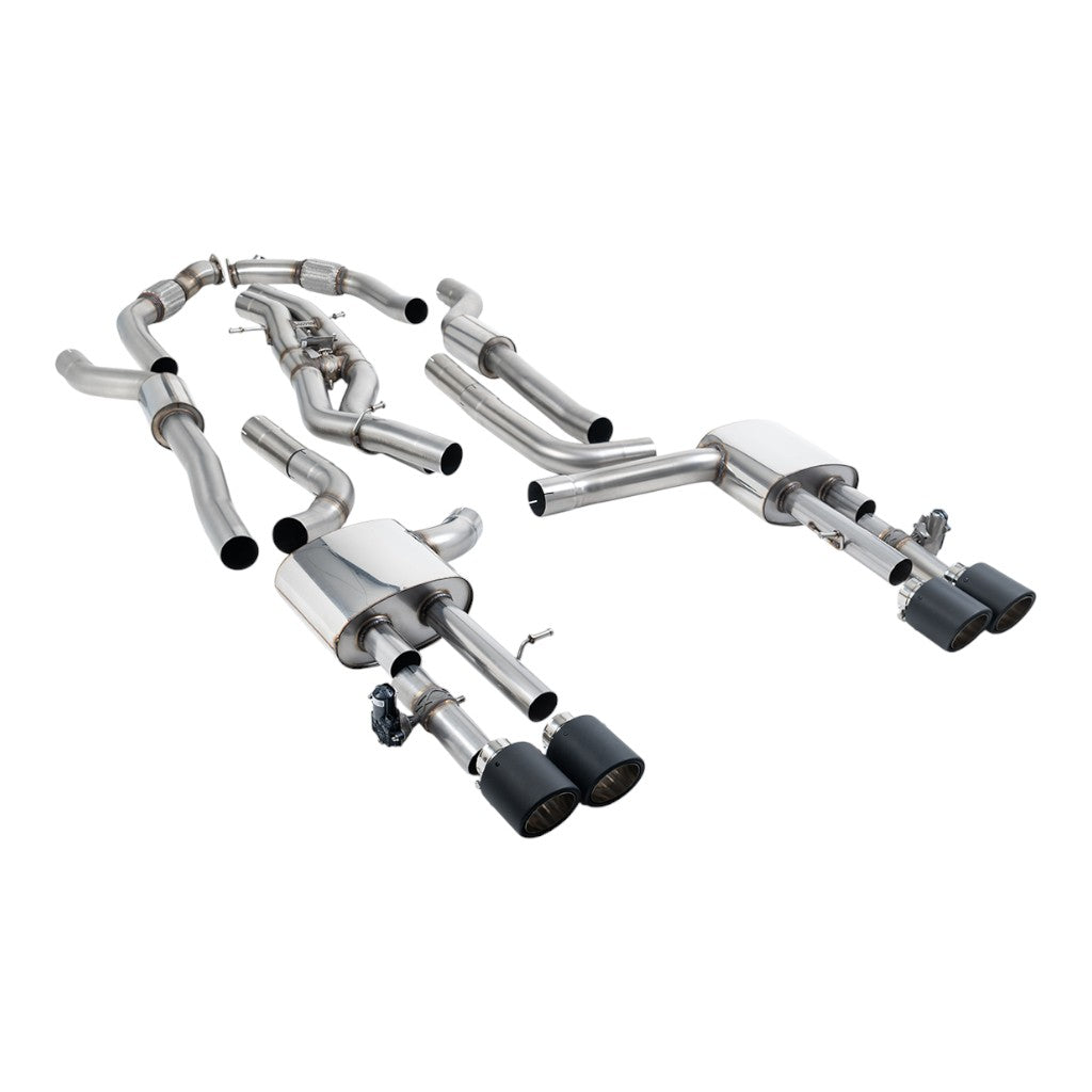 MILLTEK SSXAU1064 Вихлопна система Cat-Back, 3.15" (насадки JET-115, карбон) для AUDI S8 (D5) Non-OPF/GPF 2020- Photo-0