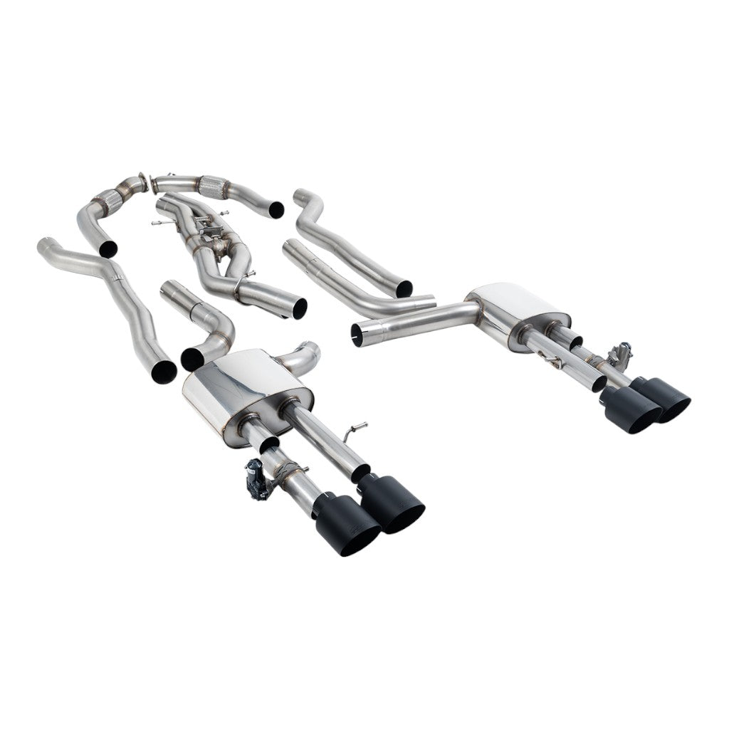 MILLTEK SSXAU1066 Вихлопна система Cat-Back, 3.15" (насадки GT-115, чорний Cerakote) для AUDI S8 (D5) Non-OPF/GPF 2020- Photo-0
