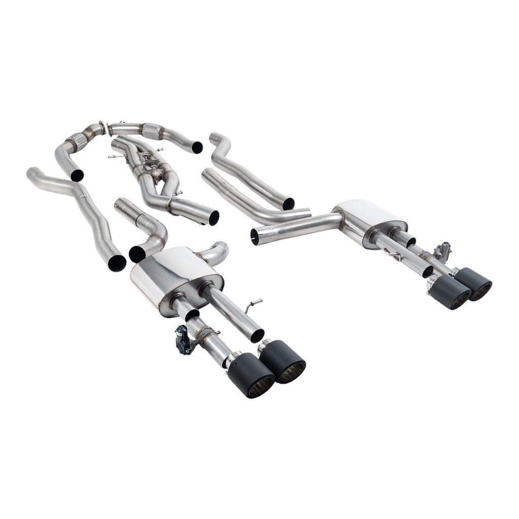 MILLTEK SSXAU1069 Вихлопна система Cat-Back, 3.15" (насадки JET-115, карбон) для AUDI S8 (D5) Non-OPF/GPF 2020- Photo-0