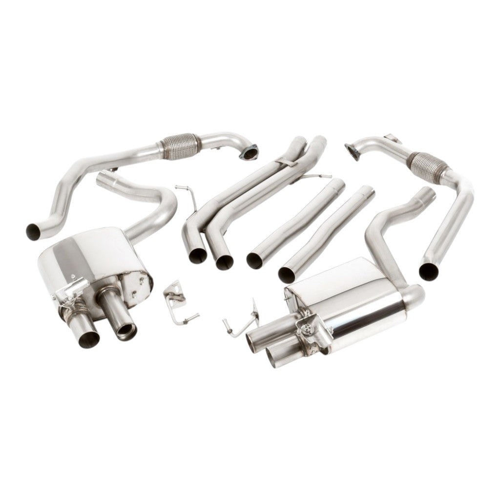 MILLTEK SSXAU1088 Вихлопна система Cat-Back, 2.5" (насадки GT-90, чорний Cerakote) для AUDI S4 RHD (B9) 2016– Photo-0