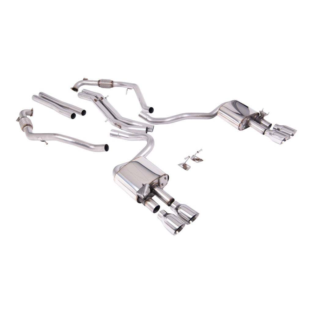 MILLTEK SSXAU1113 Вихлопна система Cat-Back, 2.5" (насадки поліровані GT-100) для AUDI S5 (B9) 2017- Photo-0