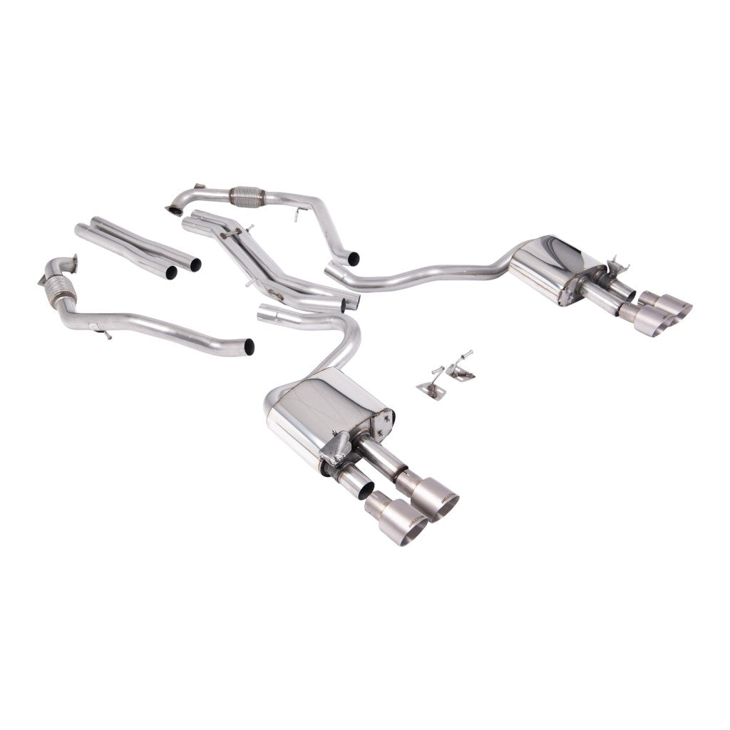 MILLTEK SSXAU1115 Вихлопна система Cat-Back, 2.5" (насадки GT-100, матовий титан) для AUDI S5 (B9) 2017- Photo-0