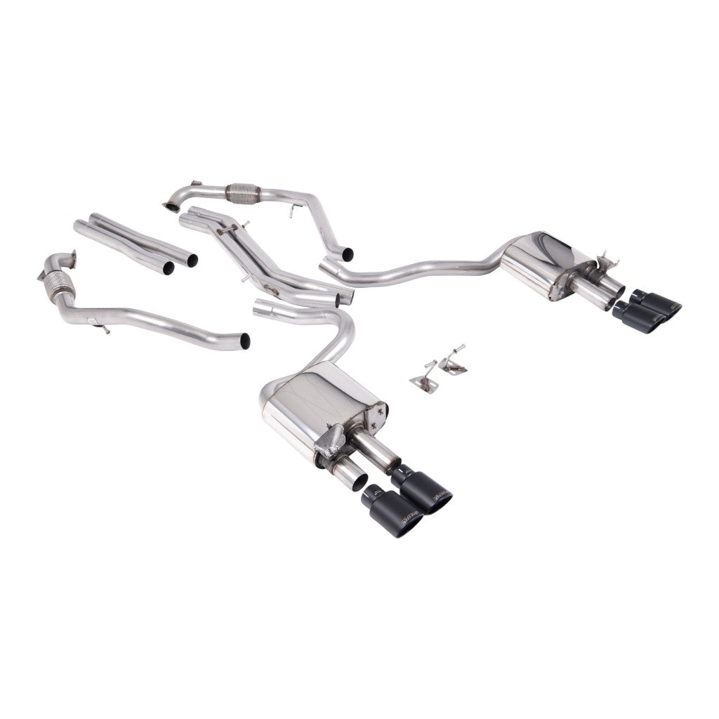 MILLTEK SSXAU1118 Вихлопна система Cat-Back, 2.5" (насадки, чорний Cerakote) для AUDI S5 (B9) 2017- Photo-0