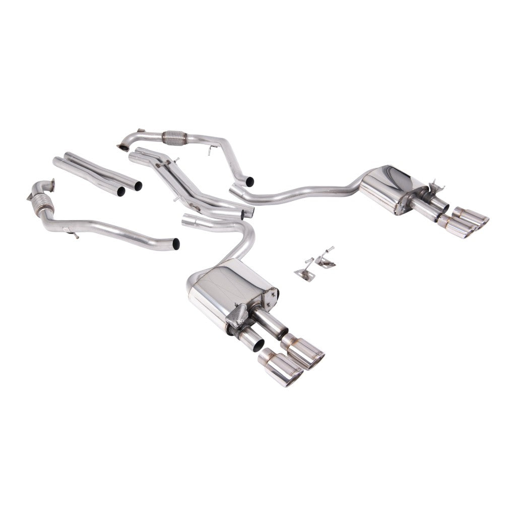 MILLTEK SSXAU1119 Вихлопна система Cat-Back, 2.5" (насадки поліровані) для AUDI S5 (B9) 2017- Photo-0