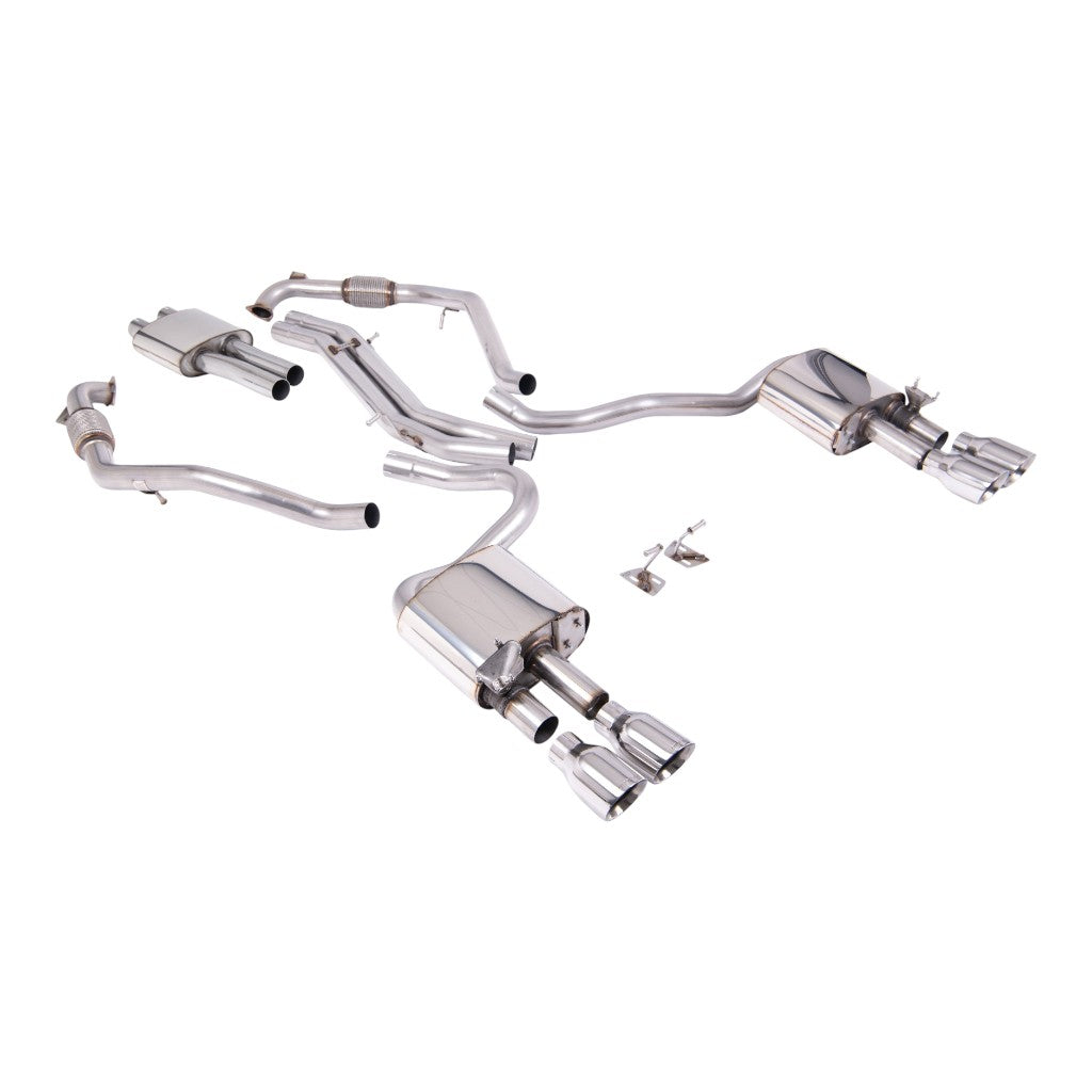 MILLTEK SSXAU1120 Вихлопна система Cat-Back, 2.5" (насадки поліровані GT-100) для AUDI S5 (B9) 2017- Photo-0