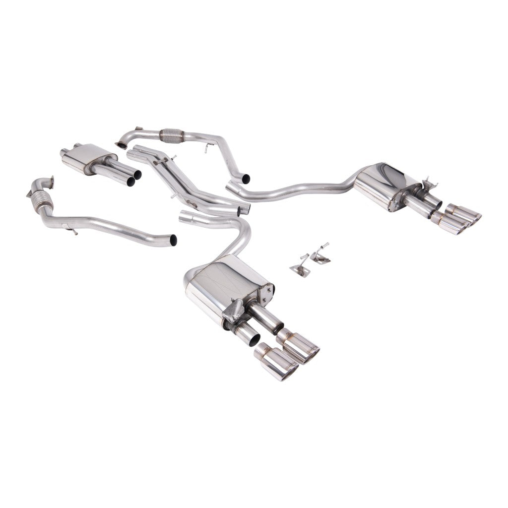 MILLTEK SSXAU1125 Вихлопна система Cat-Back, 2.5" (поліровані насадки) для AUDI S5 (B9) 2017- Photo-0