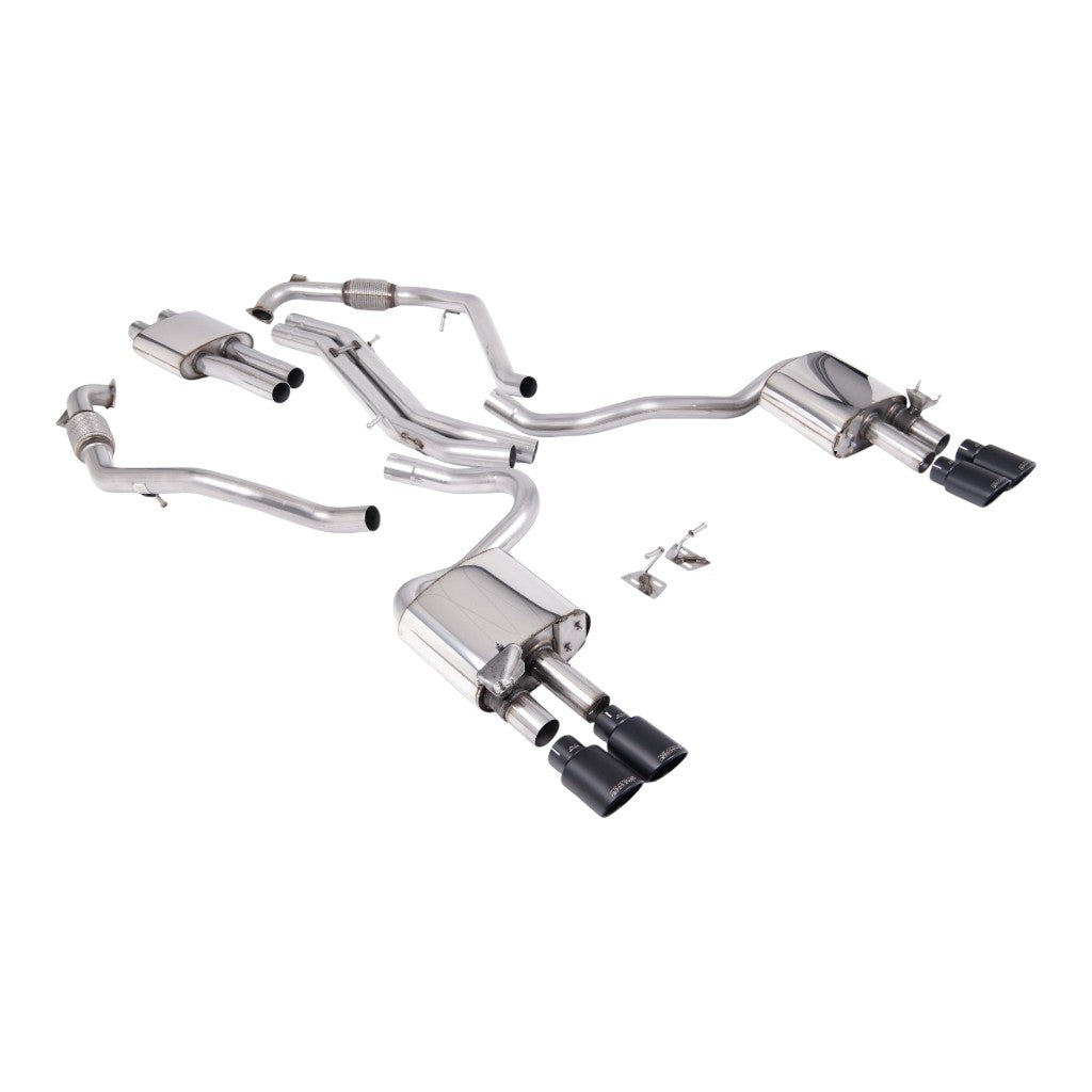 MILLTEK SSXAU1126 Вихлопна система Cat-Back, 2.5" (насадки - чорний Cerakote) для AUDI S5 (B9) 2017- Photo-0