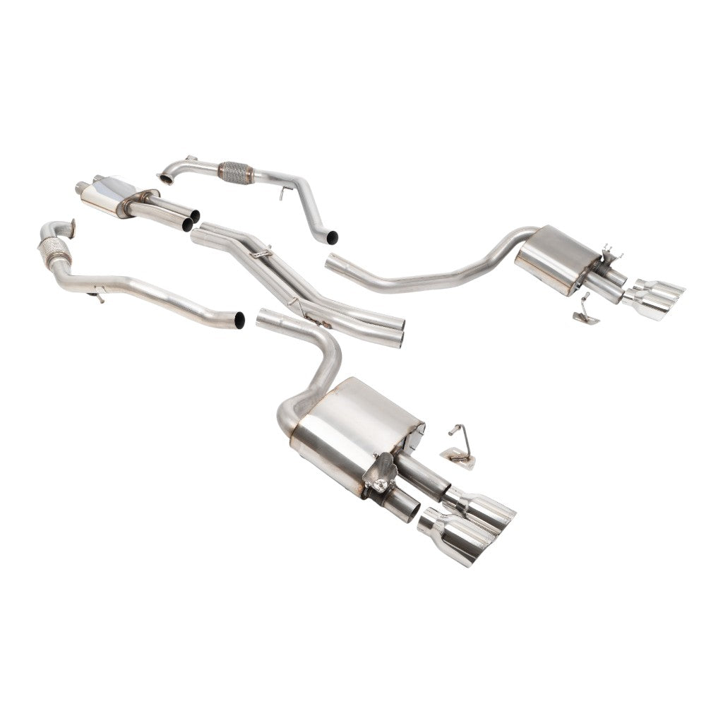 MILLTEK SSXAU1192 Вихлопна система Cat-Back, 2.5'' (поліровані насадки GT-100) для AUDI S5 Sportback RHD (B9) 2017- Photo-0