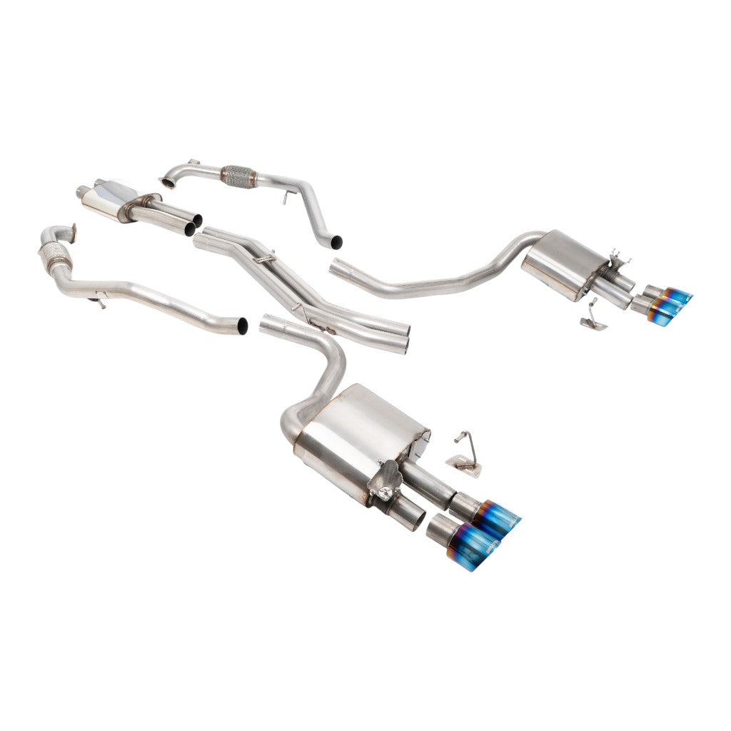 MILLTEK SSXAU1195 Вихлопна система Cat-Back, 2.5'' (насадки GT-100, синій титан) для AUDI S5 Sportback RHD (B9) 2017- Photo-0