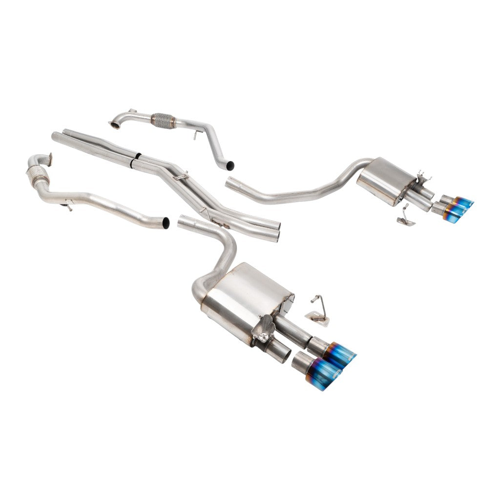 MILLTEK SSXAU1201 Вихлопна система Cat-Back, 2.5'' (насадки GT-100, синій титан) для AUDI S5 Sportback RHD (B9) 2017- Photo-0