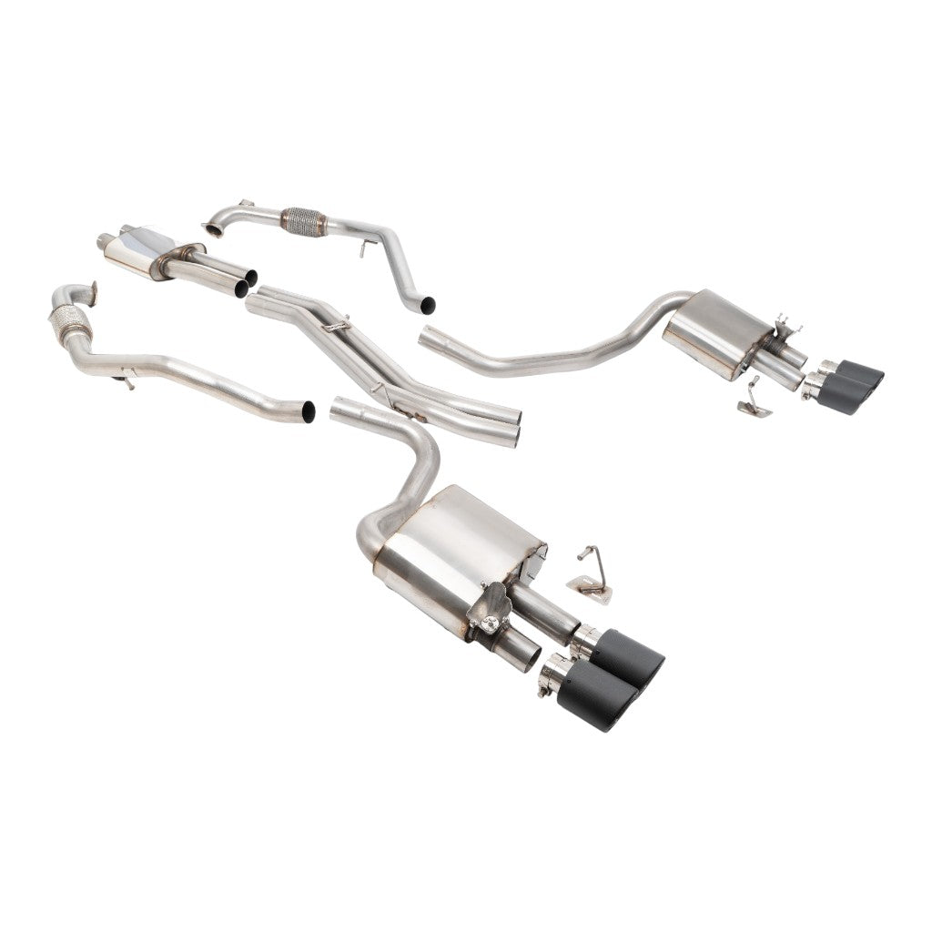 MILLTEK SSXAU1204 Вихлопна система Cat-Back, 2.5'' (насадки JET-100, карбон) для AUDI S5 Sportback RHD (B9) 2017- Photo-0