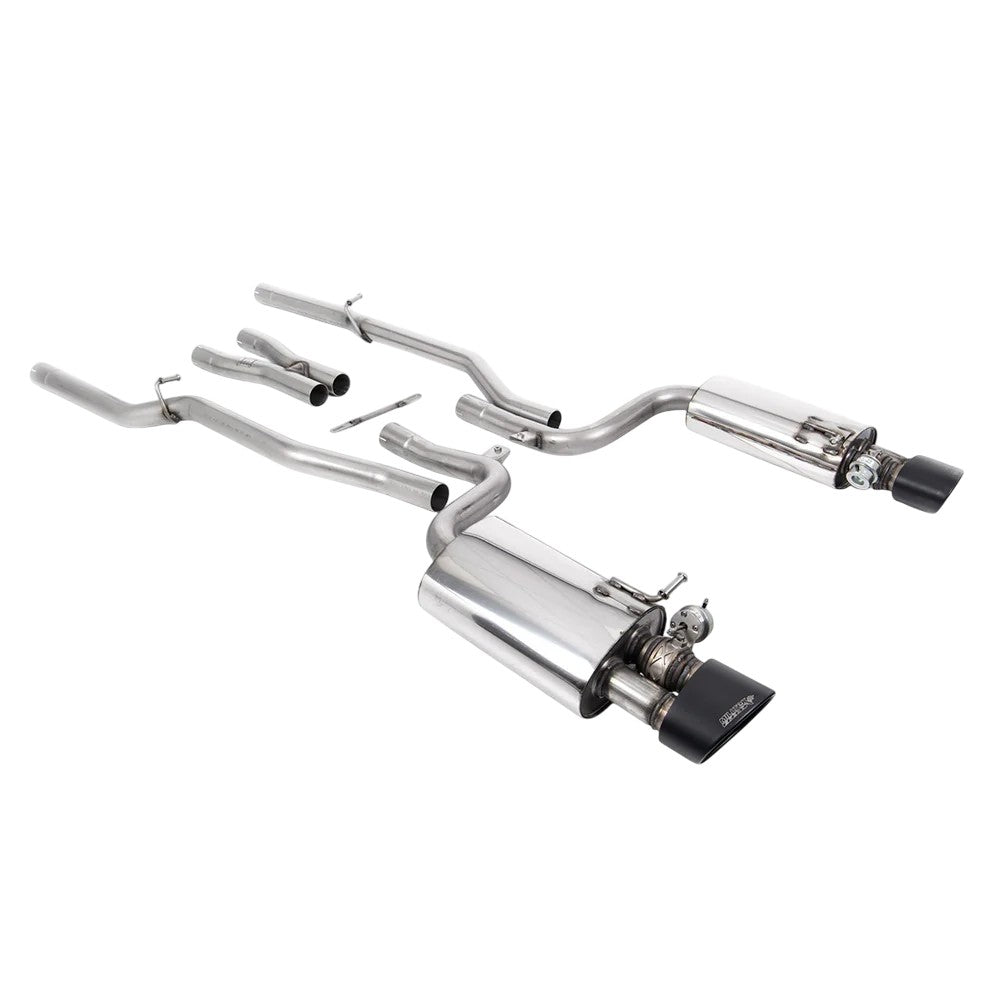 MILLTEK SSXAU218 Вихлопна система cat-back з двома сатиново-чорними насадками для AUDI RS4 (B7) Photo-0