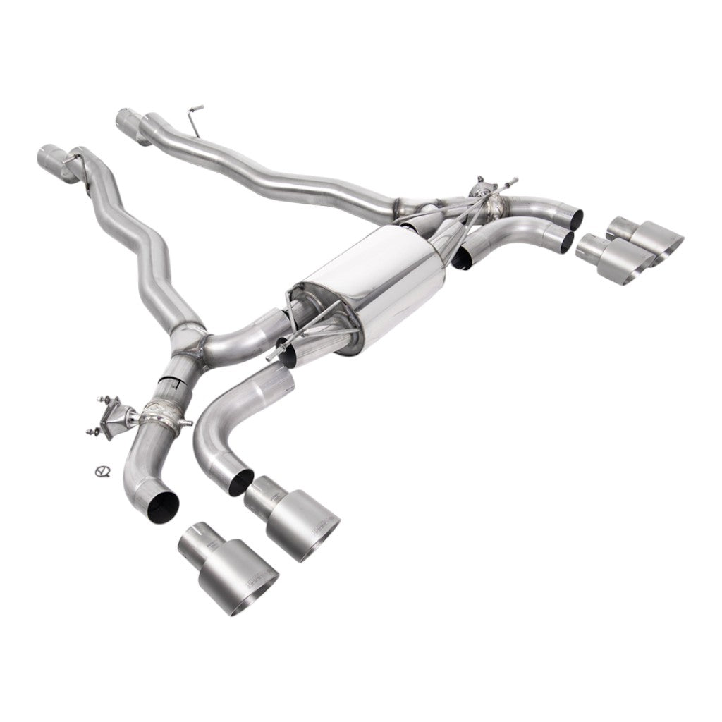 MILLTEK SSXBM1176 Вихлопна система Axle-Back, 3.15" (насадки GT-100, матовий титан) для BMW M5 / M5 Competition (F90) Photo-0