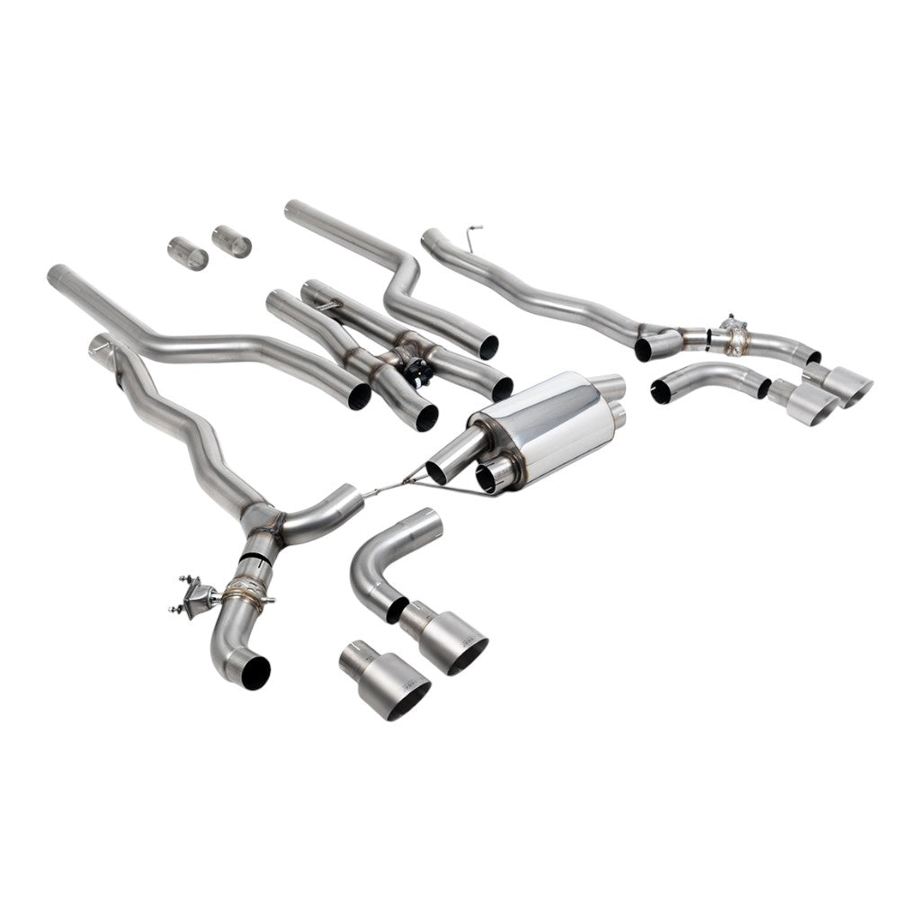 MILLTEK SSXBM1182 Вихлопна система Cat-Back, 3.15" (насадки GT-100, матовий титан) для BMW M5 / M5 Competition (F90) OPF/GPF Photo-0