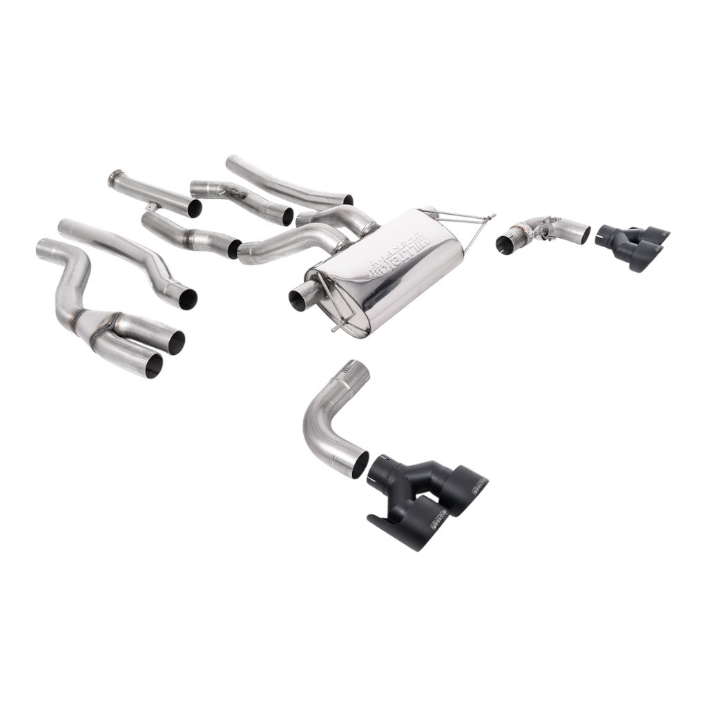 MILLTEK SSXBM1224 Вихлопна система Cat-Back, 3" (насадки GT-100, чорний Cerakote) для BMW M240i XDrive (G42) OPF/GPF Photo-0