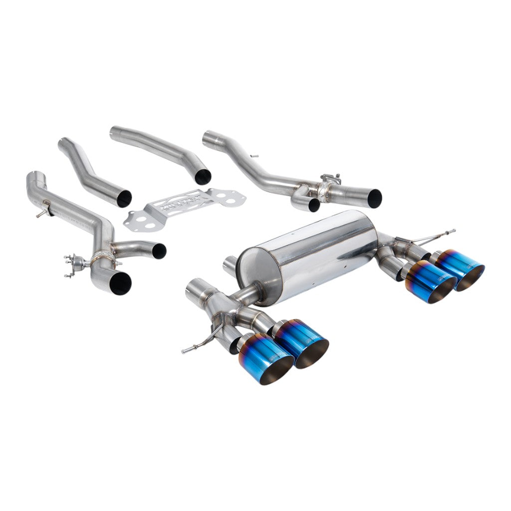 MILLTEK SSXBM1320 Вторична вихлопна система Cat-Back, 3.15" (насадки GT-115, синій титан) для BMW M3 (G80 / G81) / M4 (G82) Photo-0