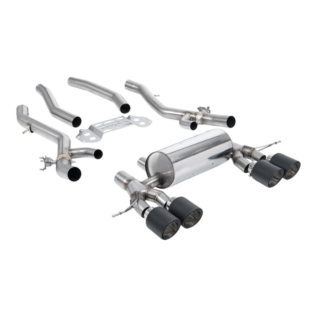 MILLTEK SSXBM1321 Вторична вихлопна система Cat-Back, 3.15" (насадки GT-115, синій титан) для BMW M3 (G80 / G81) / M4 (G82) Photo-0