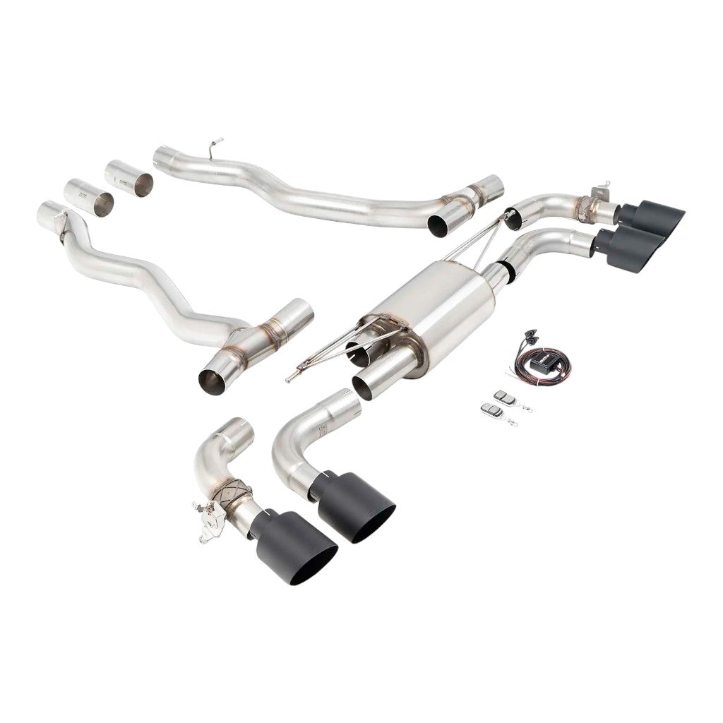 MILLTEK SSXBM1411 Вихлопна система Axle-Back, 3.15'' (насадки GT-115, чорний Cerakote) для BMW M5 (G90 / G99) Photo-0