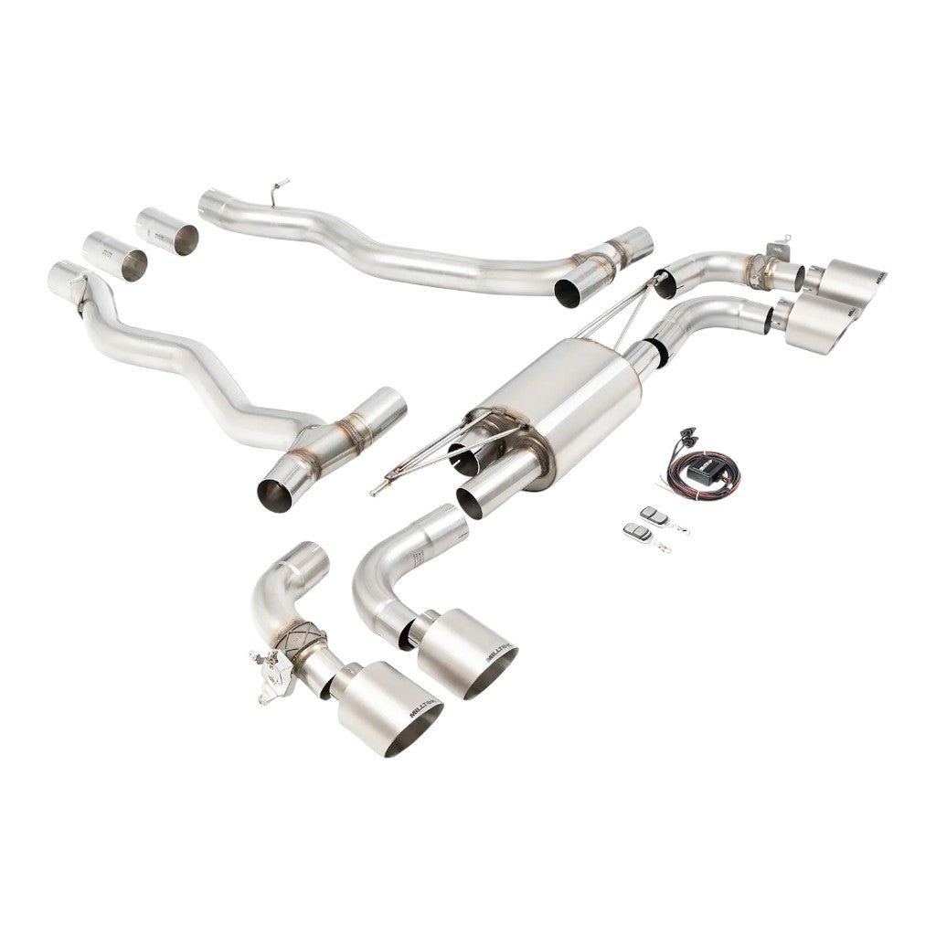 MILLTEK SSXBM1412 Вихлопна система Axle-Back, 3.15'' (насадки GT-115, матовий титан) для BMW M5 (G90 / G99) Photo-0