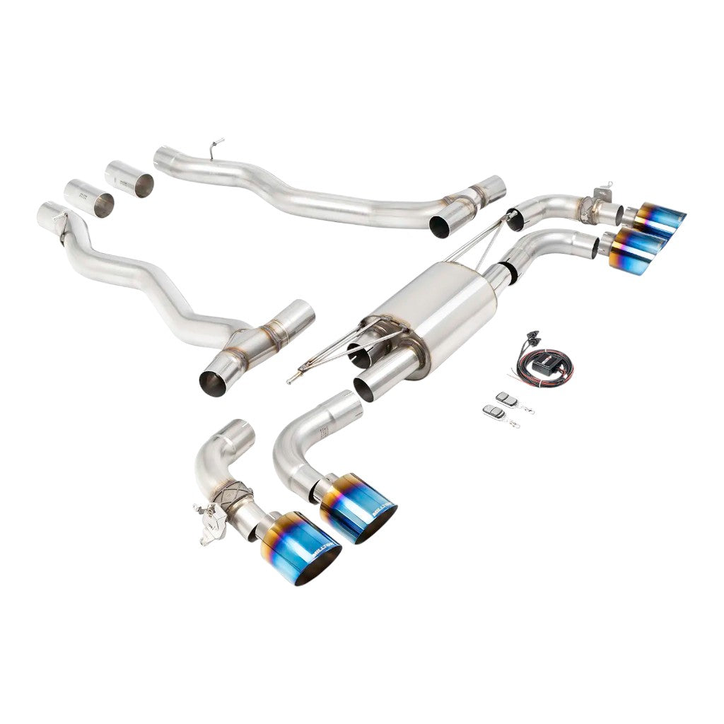 MILLTEK SSXBM1413 Вихлопна система Axle-Back, 3.15'' (насадки GT-115, синій титан) для BMW M5 (G90 / G99) Photo-0