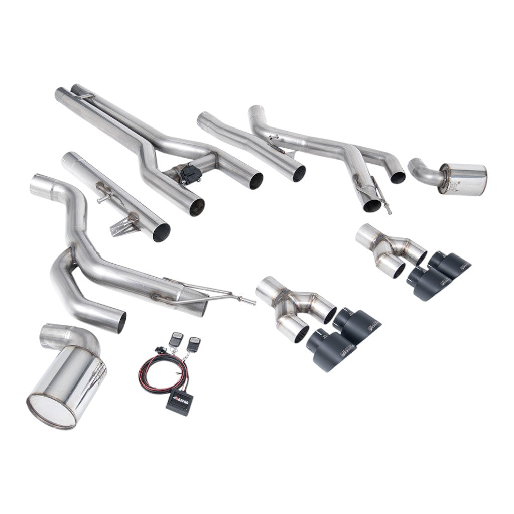 MILLTEK SSXDOD102 Вихлопна система Front Pipe-Back, 3" (насадки GT-100, чорний Cerakote) для DODGE Challenger SRT Hellcat 2015-2022 Photo-0