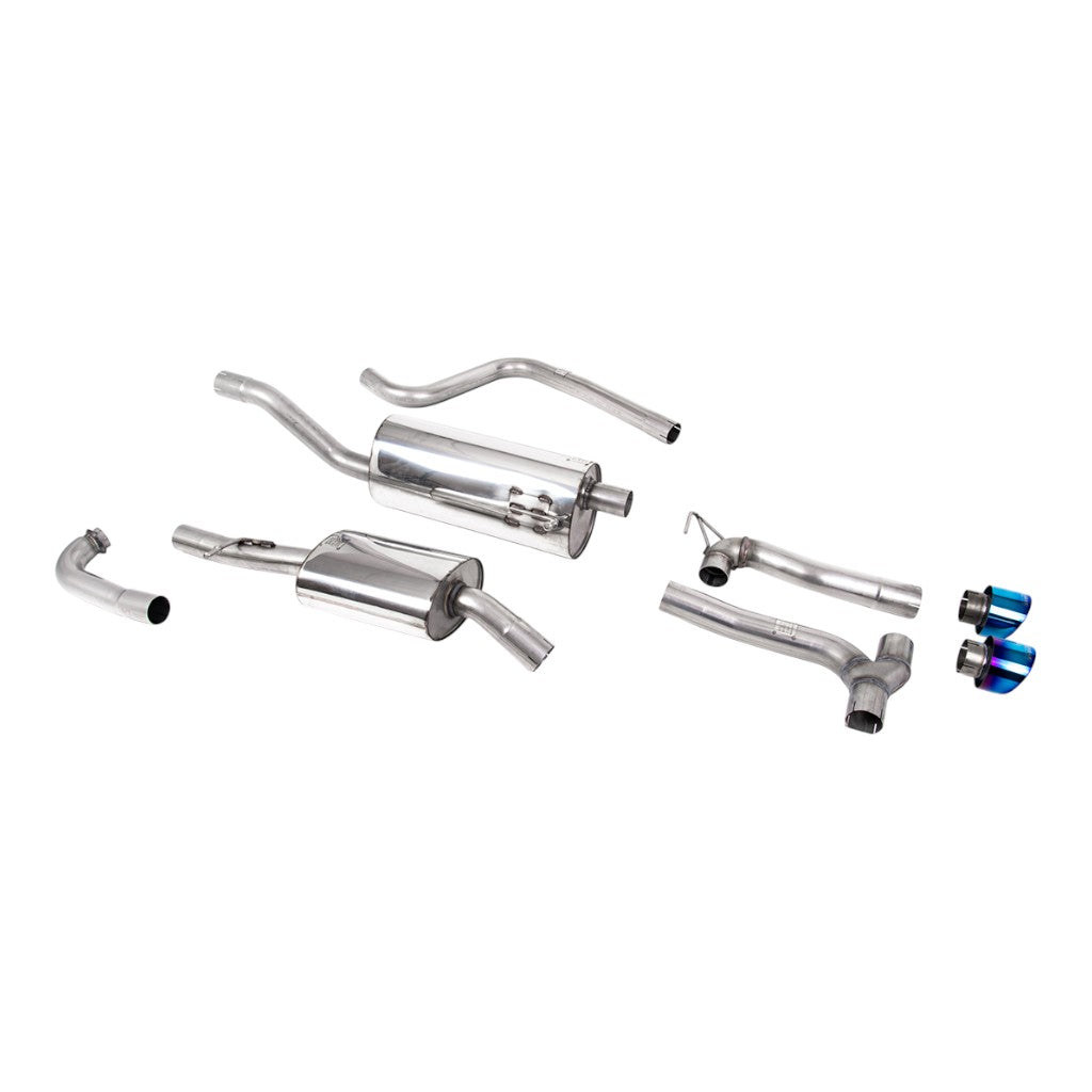 MILLTEK SSXFD378 Вихлопна система Cat-Back, 2.37" (насадки GT-100, синій титан) для FORD Fiesta ST-Line (MK8) Non-OPF/GPF 2017-2019 Photo-0