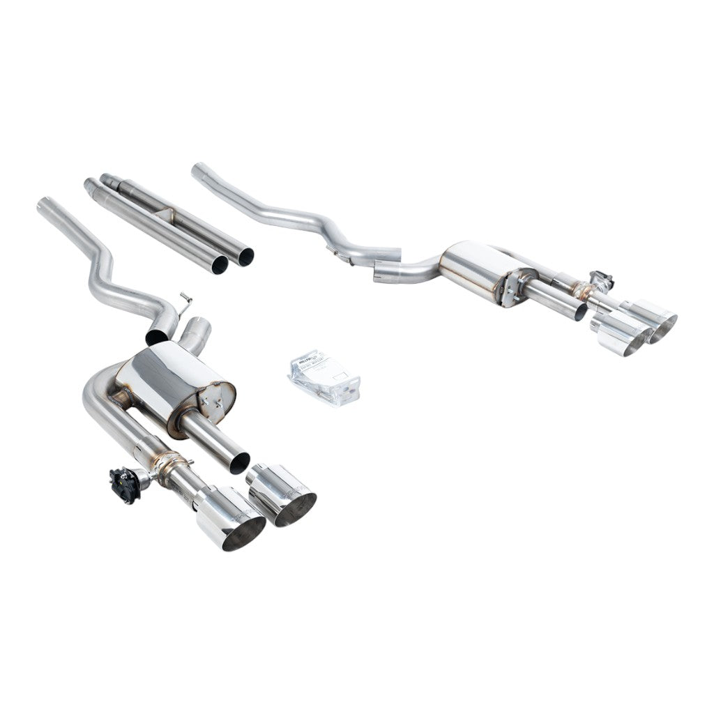 MILLTEK SSXFD420 Вихлопна система Cat-Back, 2.76" (насадки GT-115, поліровані) для FORD Mustang Dark Horse (S650) / Mach 1 (S550) Photo-0