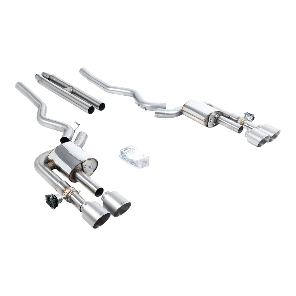 MILLTEK SSXFD422 Вихлопна система Cat-Back, 2.76" (насадки GT-115, матовий титан) для FORD Mustang Dark Horse (S650) / Mach 1 (S550) Photo-0