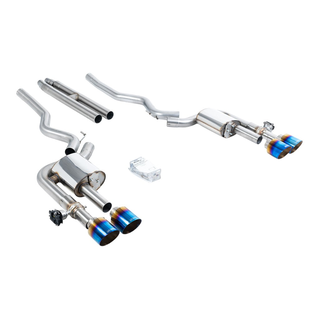 MILLTEK SSXFD423 Вихлопна система Cat-Back, 2.76" (насадки GT-115, синій титан) для FORD Mustang Dark Horse (S650) / Mach 1 (S550) Photo-0