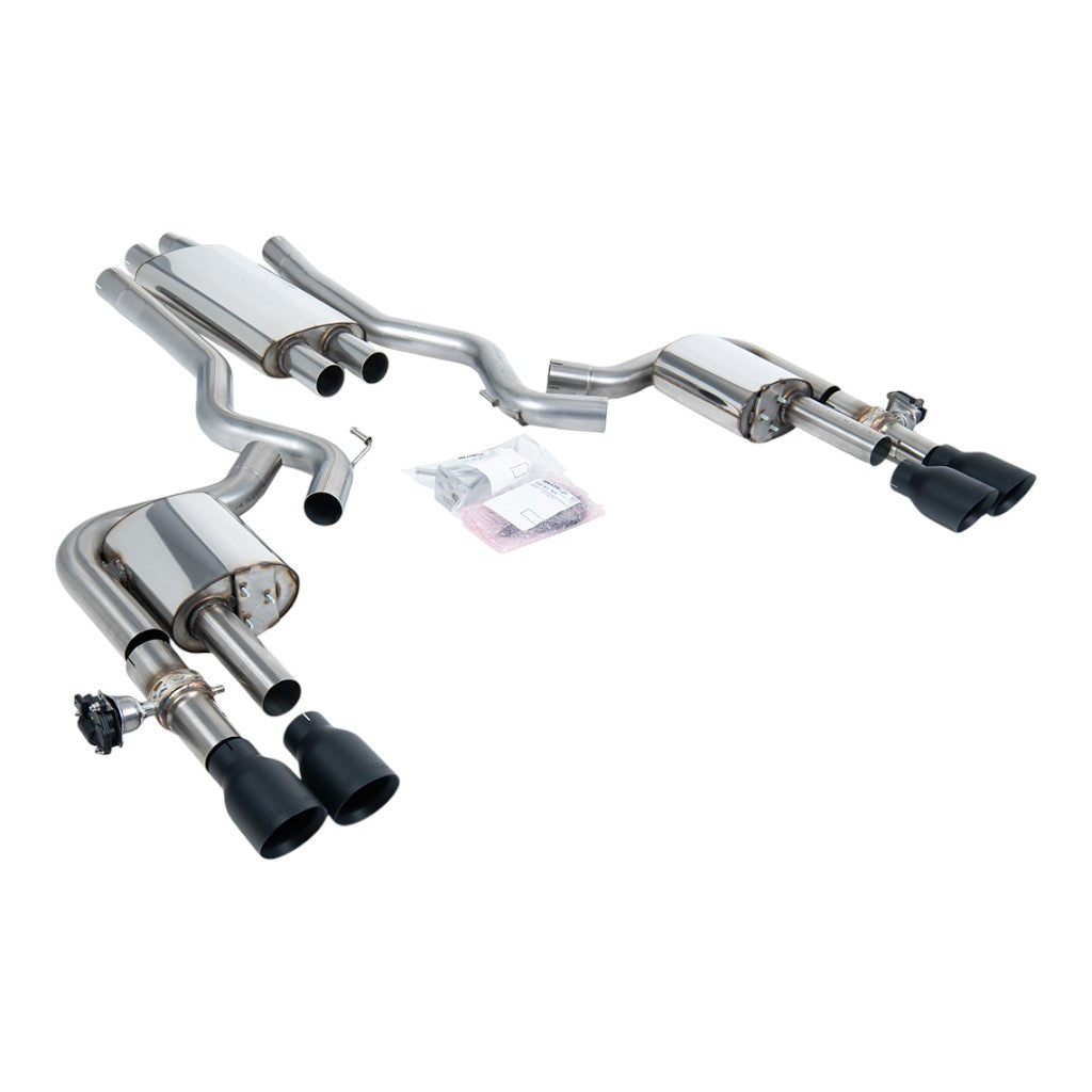 MILLTEK SSXFD435 Вихлопна система Cat-Back, 2.76" (насадки GT-100, чорний Cerakote) для FORD Mustang 2.3L Fastback (S650) 2024- Photo-0