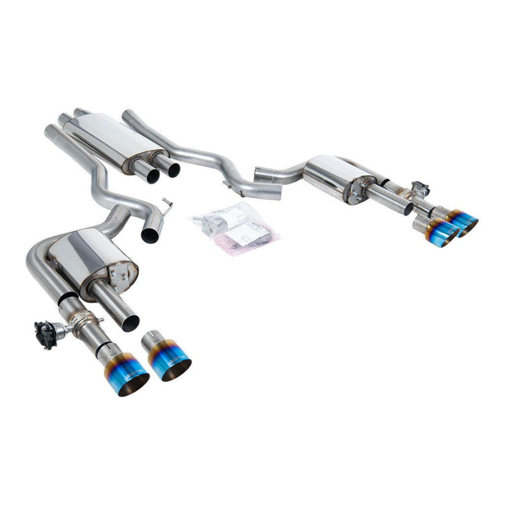 MILLTEK SSXFD437 Вихлопна система Cat-Back, 2.76" (насадки GT-100, синій титан) для FORD Mustang 2.3L Fastback (S650) 2024- Photo-0