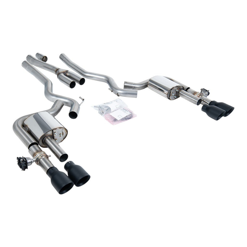 MILLTEK SSXFD440 Вихлопна система Cat-Back, 2.76" (насадки GT-100, чорний Cerakote) для FORD Mustang 2.3L Fastback (S650) 2024- Photo-0