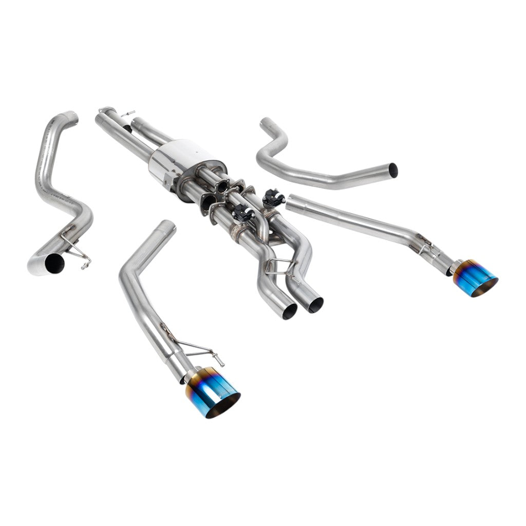 MILLTEK SSXFD451 Вихлопна система Cat-Back, 3" (насадки GT-115, синій титан) для FORD Raptor Ranger 2023- Photo-0