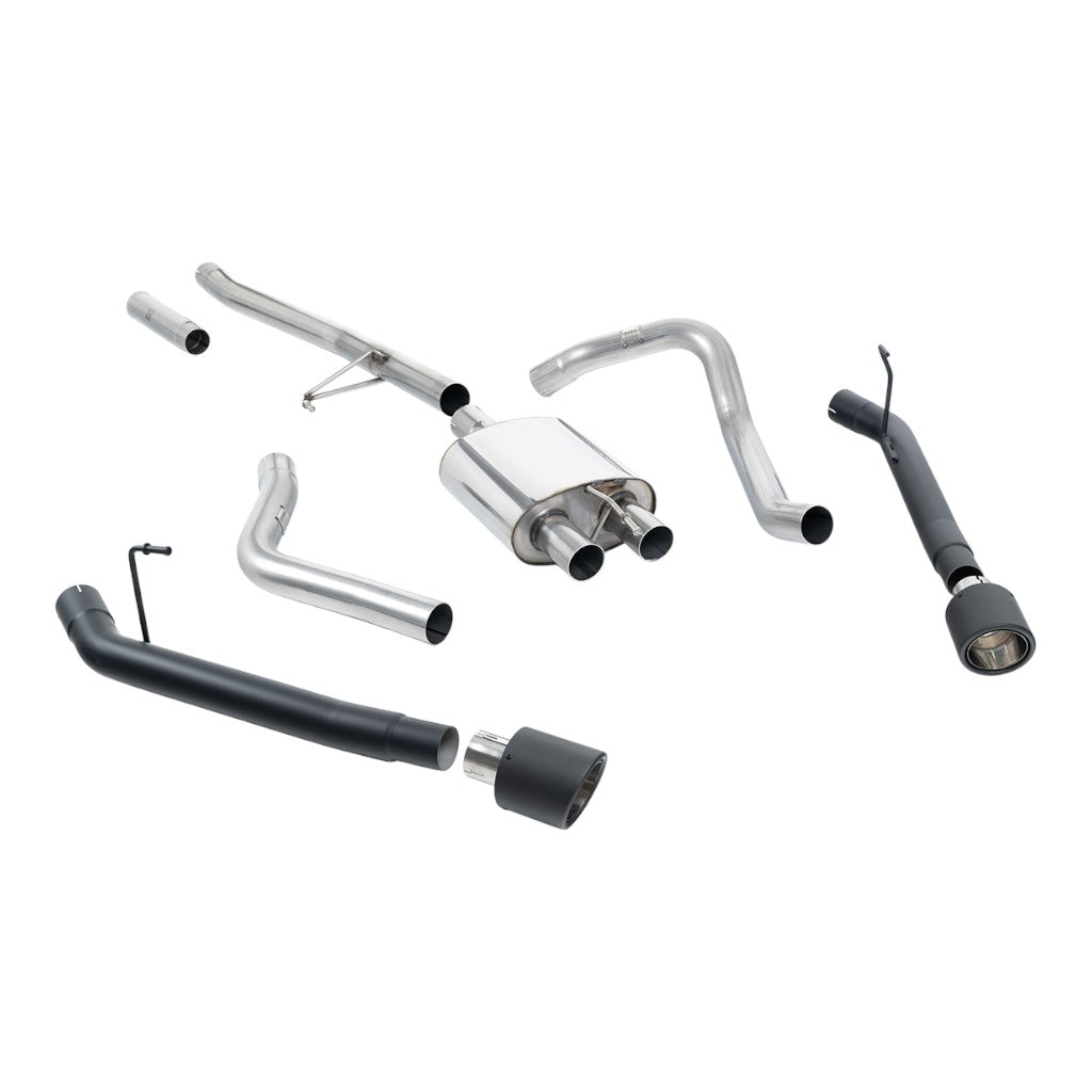 MILLTEK SSXJP110 Вихлопна система Cat-Back, 2.76" (насадки JET-115, карбон) для JEEP Gladiator 3.6 (JT) 2020- Photo-0