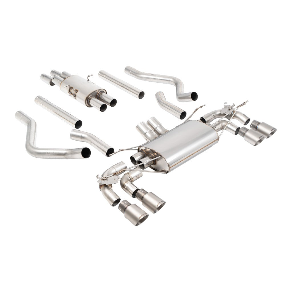 MILLTEK SSXLR241 Вихлопна система Cat-Back, 2.76" (насадки GT-90, синій титан) для LAND ROVER Defender 130 5.0 2023- Photo-0