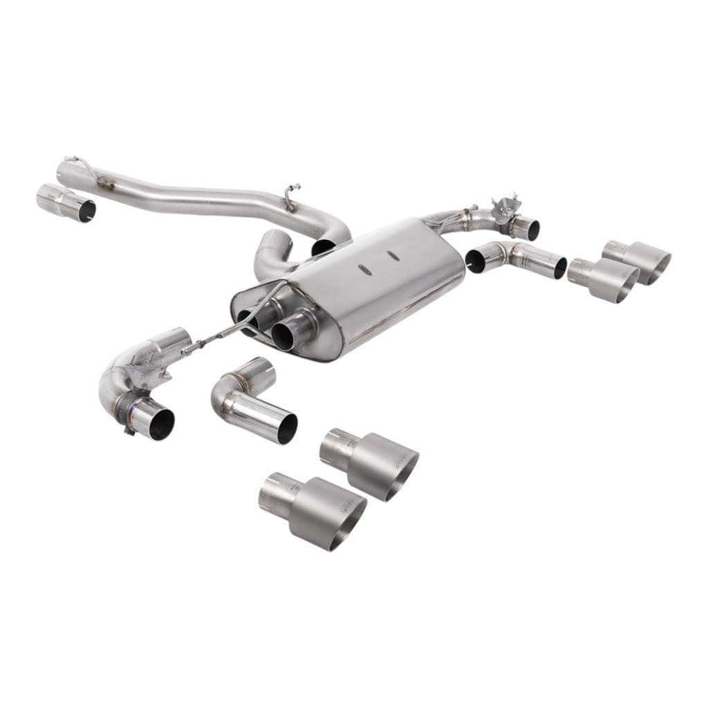 MILLTEK SSXVW647 Вихлопна система Cat-Back, 3.15" (насадки GT-100, титан) для VW Golf R (MK7.5) Photo-0