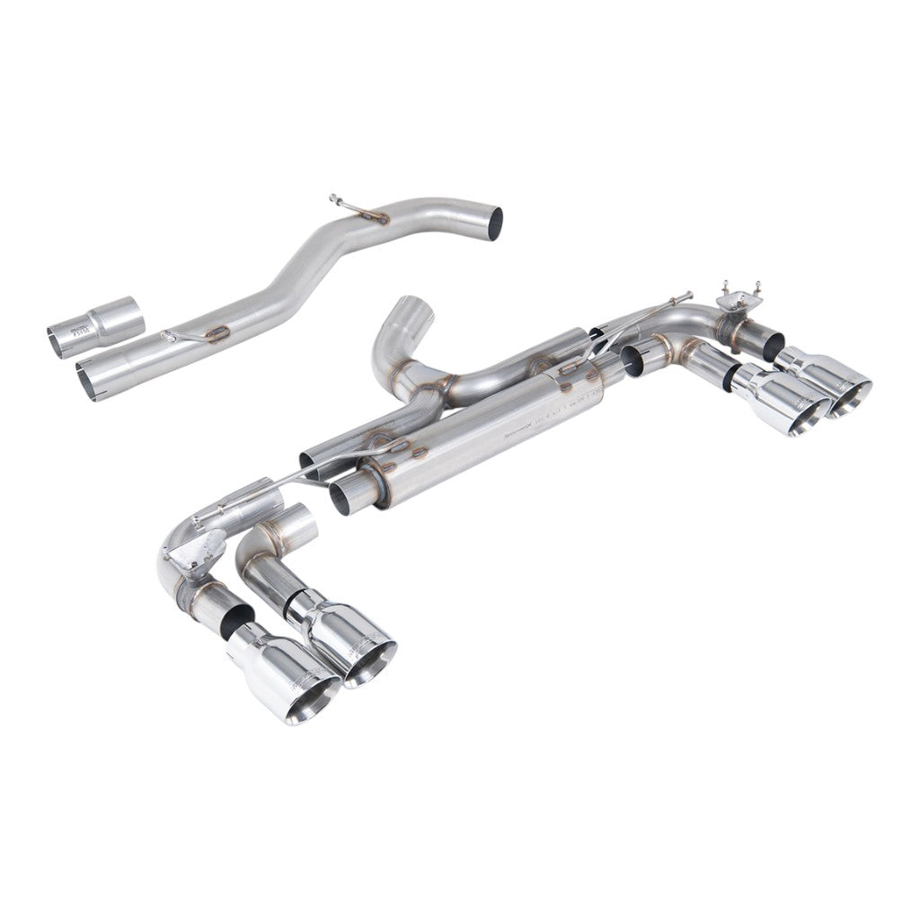 MILLTEK SSXVW713 Вихлопна система Cat-Back, 3.15" (насадки поліровані GT-100) для VW Golf R (MK7) Photo-0