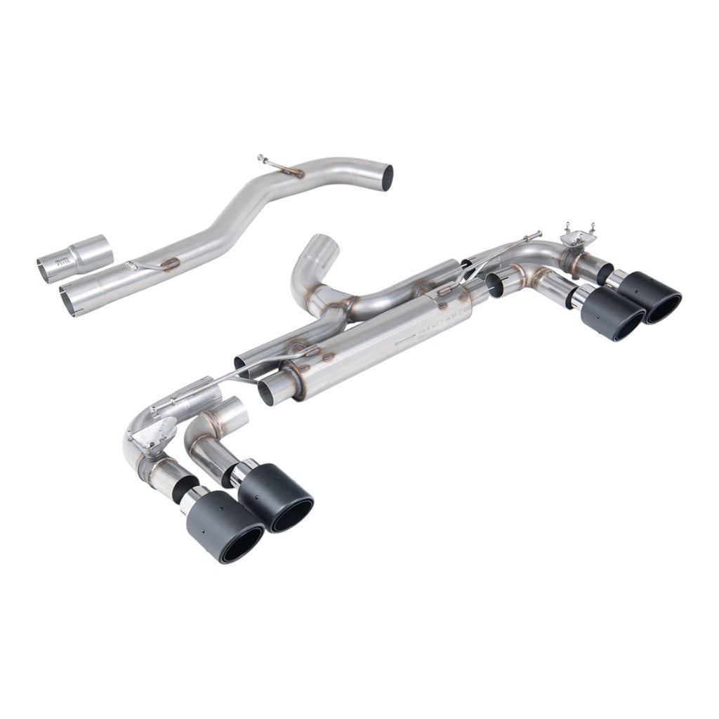 MILLTEK SSXVW717 Вихлопна система Cat-Back, 3.15" (насадки JET-100, карбон) для VW Golf R (MK7) Photo-0