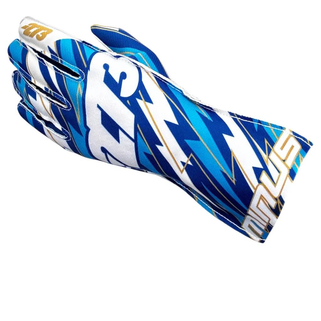 MINUS273 BLITZV3-BWG-XL Рукавички для картингу Blitz V3, Синій / Білий / Золотий, Розмір XL Photo-1