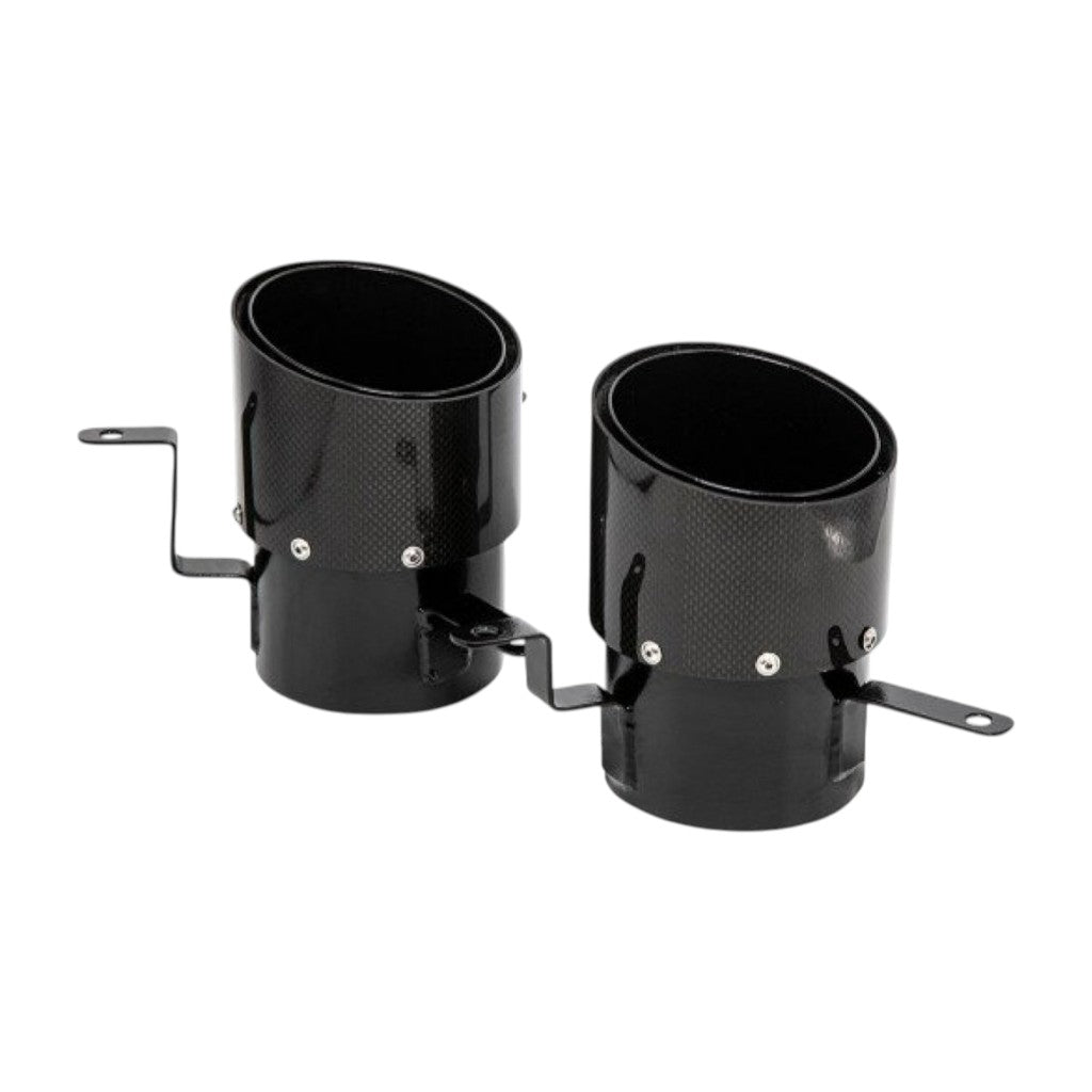 NOVITEC F1 090 56 Вихлопні труби, позолочені з накладкою з матового карбону, 2 шт для FERRARI SF90 2019- Photo-0