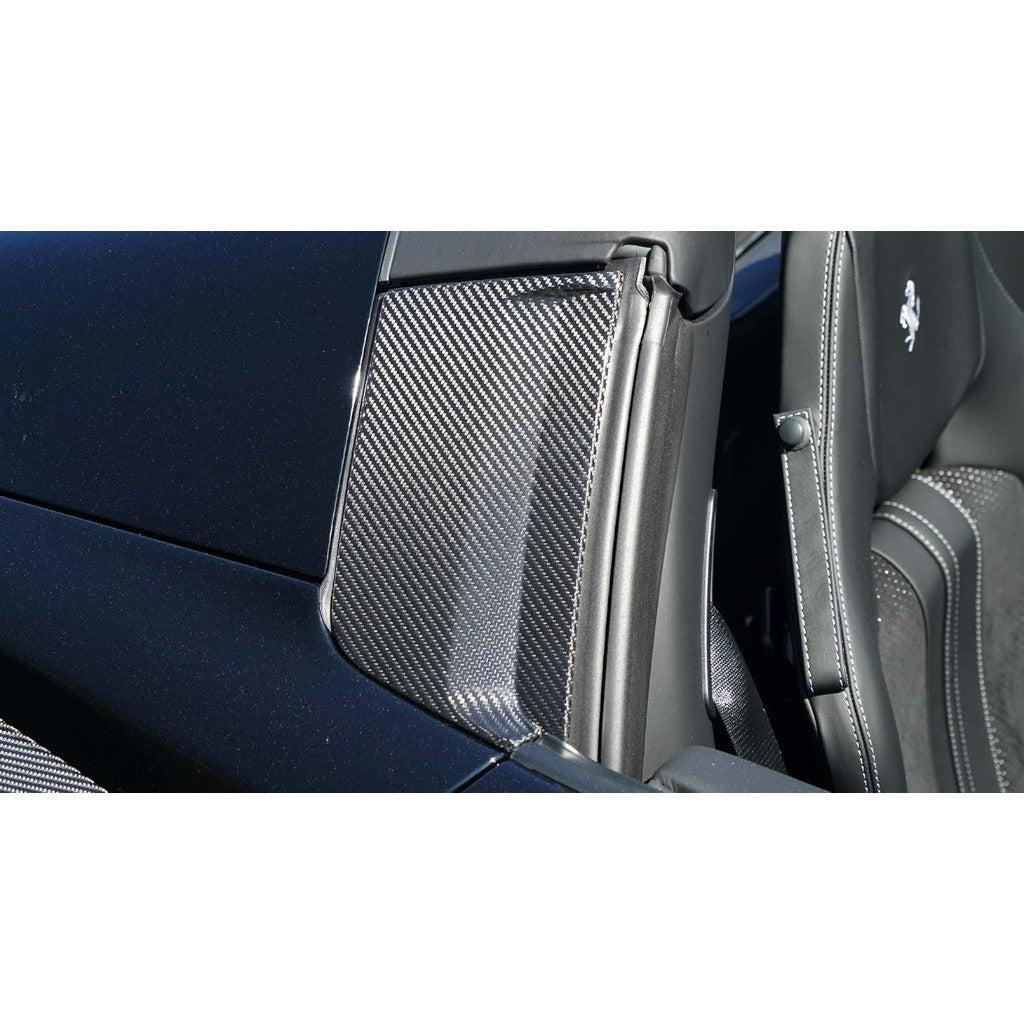 NOVITEC F6 444 46 Накладка на стійку B (центральну стійку кузова), видимий карбон для FERRARI F8 Spider 2019- Photo-1