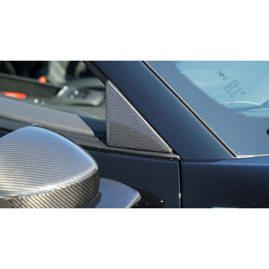 NOVITEC F6 444 52 Трикутна накладка бокового вікна, видимий карбон для FERRARI F8 2019- Photo-1