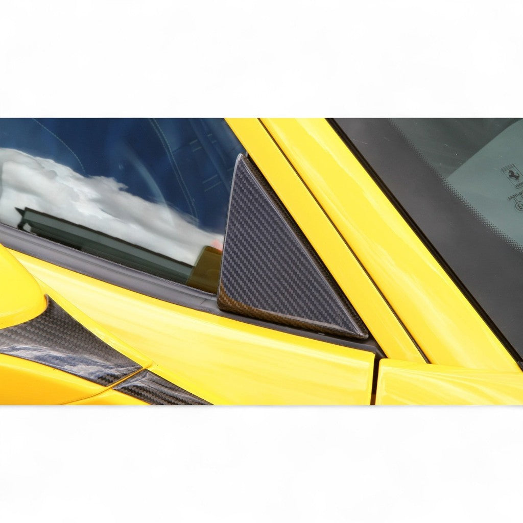 NOVITEC F6 488 55 Трикутна накладка бокового вікна, видимий карбон для FERRARI 488 2015-2019 Photo-1