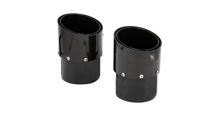 NOVITEC M1 004 55 Насадки вихлопної системи з нержавіючої сталі Золотий з карбоновим глянцевим покриттям для MASERATI MC20 Photo-0