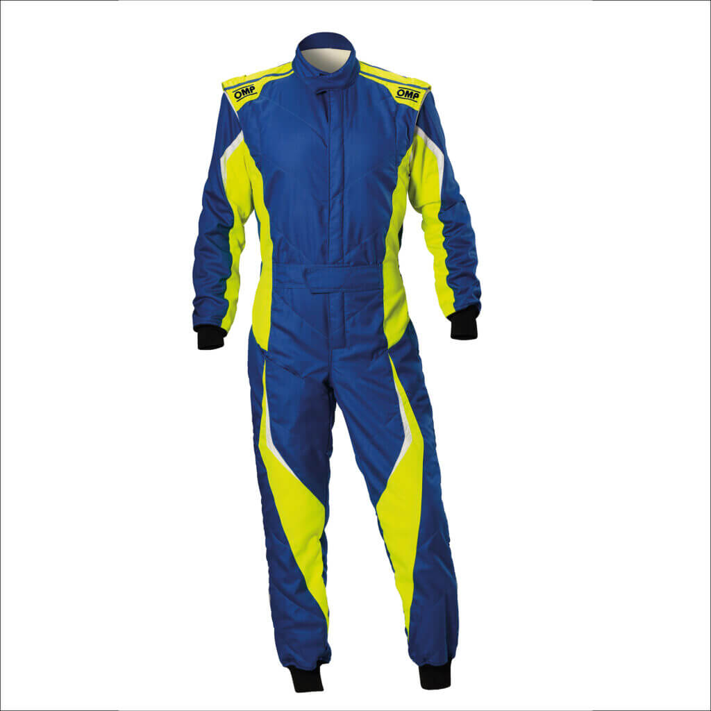 OMP IA0-1859-B01-044-56 Костюм для автоспорту Tecnica Evo, FIA 8856-2018, Синій / Жовтий, Розмір 56 Photo-0