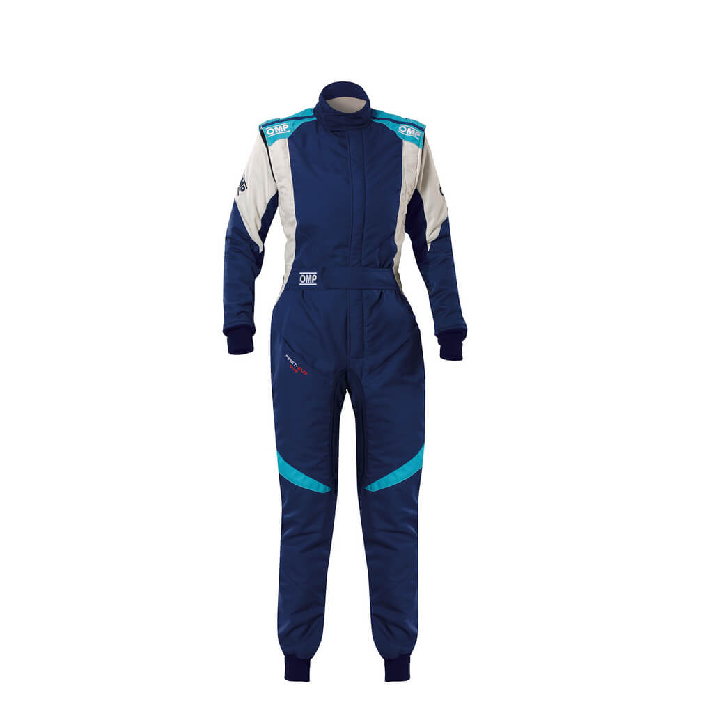 OMP IA0-1874-A02-248-46 Костюм для автоспорту First Evo Elle My2025, FIA 8856-2018, Синій / Тіфані, Розмір 46 Photo-0