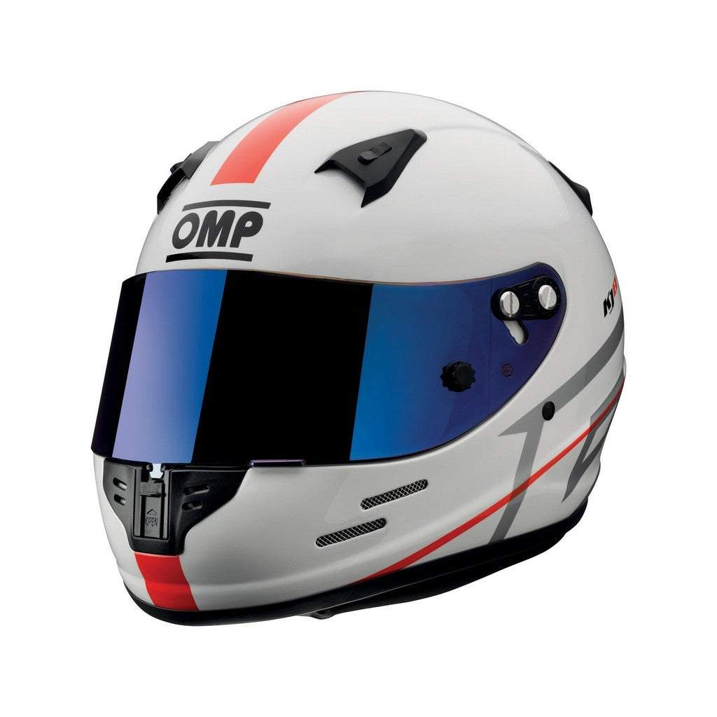 OMP SC0-0790-B01-020-XS Закритий шолом для картингу KJ8 Evo CMR, Білий (іридієвий візор), Розмір XS Photo-0