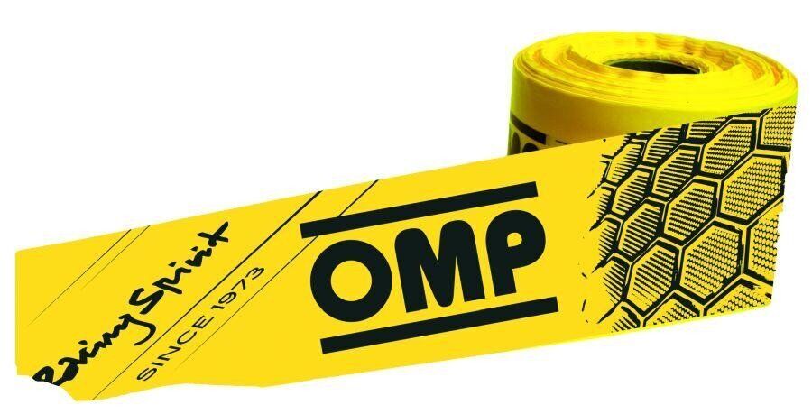 OMP X00-694E-15 (X/694E/15) Нейлонова стрічка жовта, з логотипом OMP, 500 метрів x 15 см Photo-0